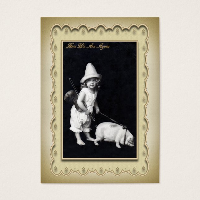 Tarjeta de perfil Piggy e I Mini Postal (Frente)