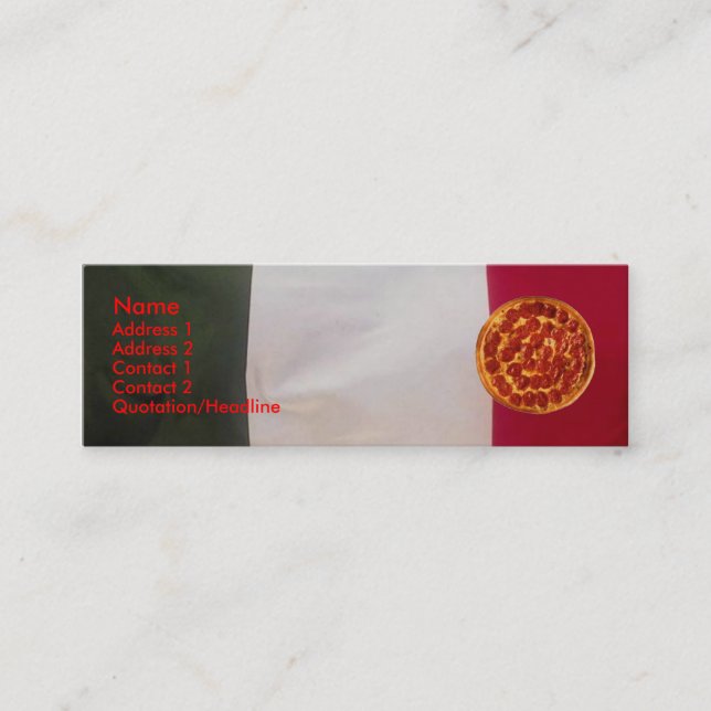 Tarjeta de perfil Pizza (Anverso)