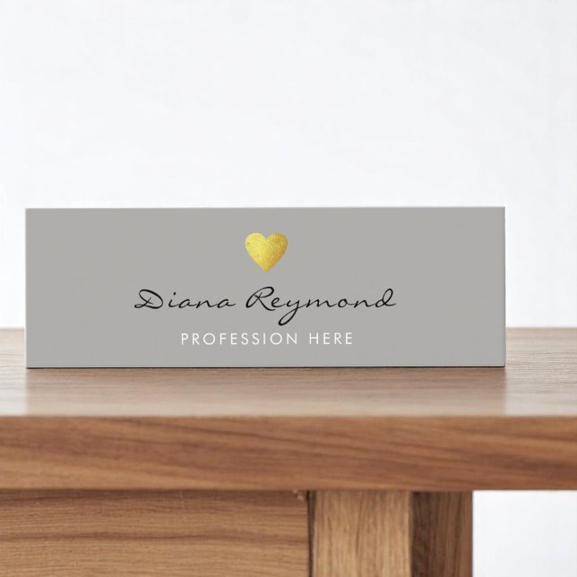 tarjeta de perfil profesional gris con corazón dor (Subido por el creador)