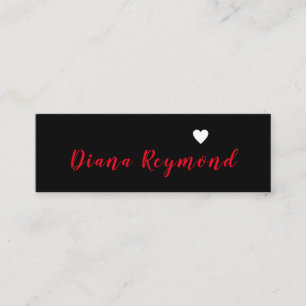 tarjeta de perfil profesional negra con corazón