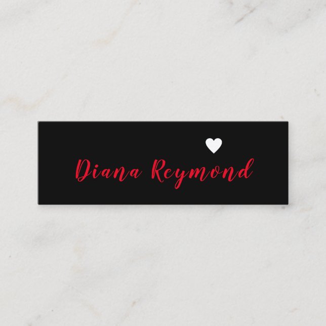 tarjeta de perfil profesional negra con corazón (Anverso)