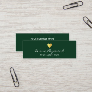 Tarjeta de perfil profesional verde con corazón do