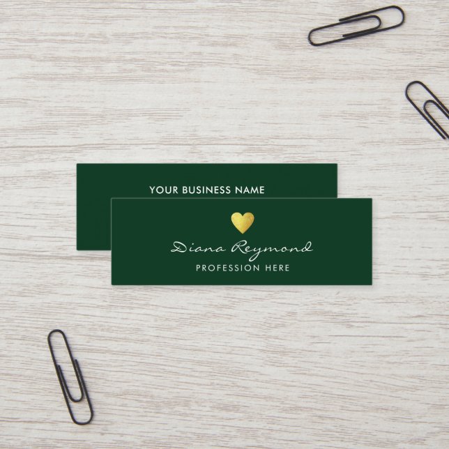 Tarjeta de perfil profesional verde con corazón do (Anverso/Reverso In Situ)