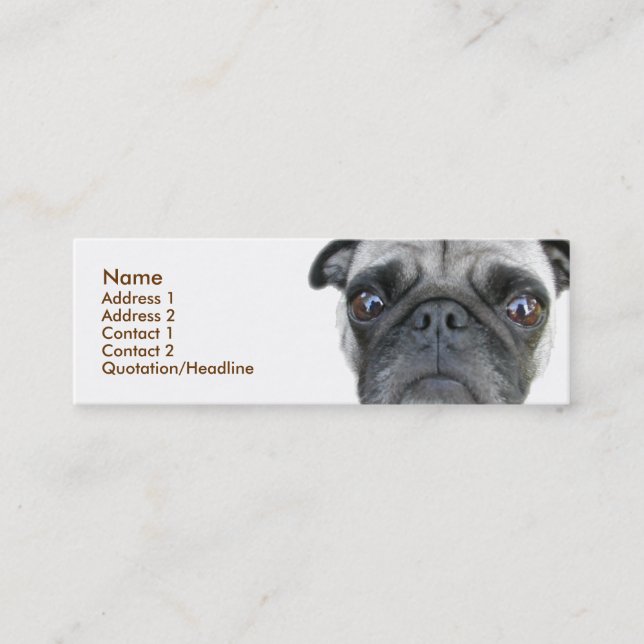 Tarjeta de perfil Pug (Anverso)