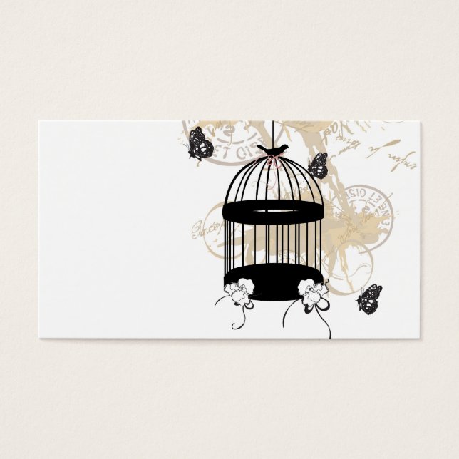 Tarjeta de perfil retro para aves (Frente)