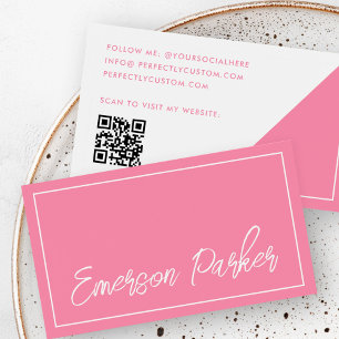 Tarjeta de perfil rosa de bloguero influenciado po