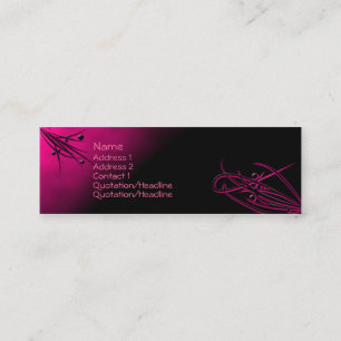 Tarjeta de perfil rosa sobre flor negro