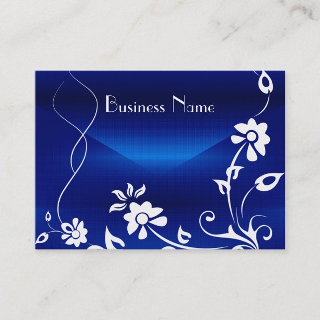Tarjeta de perfil Royal Blue Floral Delight Design (Anverso)