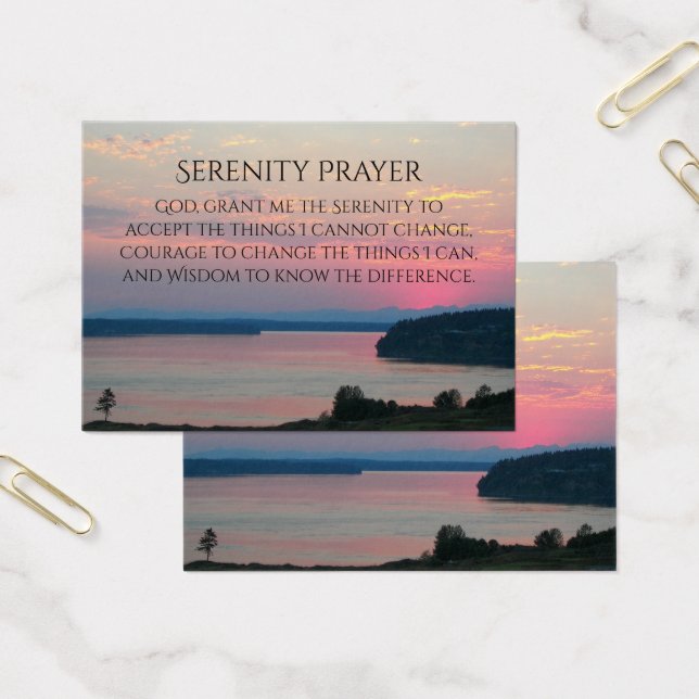 Tarjeta de perfil Serenity Prayer Pink Seascape Su (Oficina)