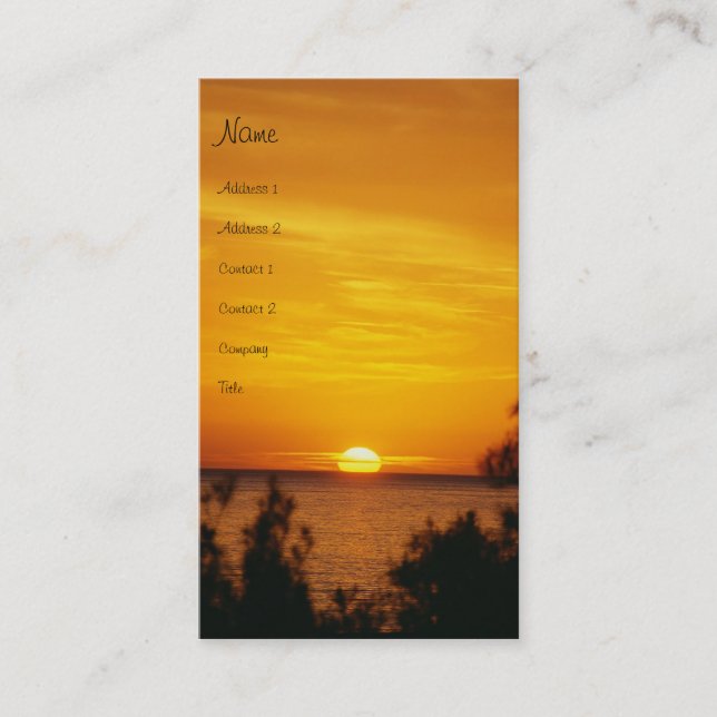 Tarjeta de perfil Sunset (Anverso)