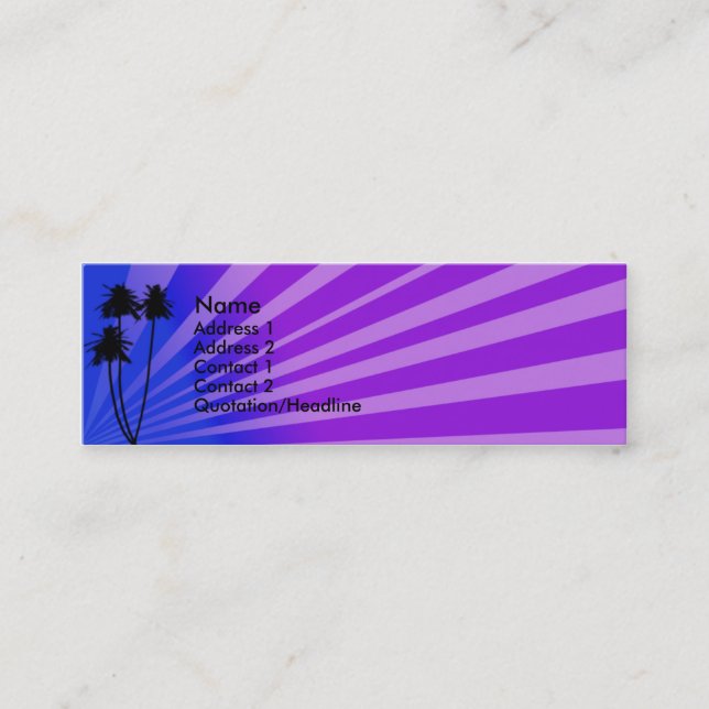 Tarjeta de perfil tropical azul/púrpura (Anverso)