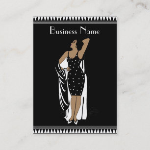 Tarjeta de perfil Vintage Glamour Chica Blanco Neg
