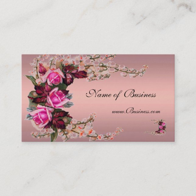 Tarjeta de perfil Vintage Musk Roses rosados 2 (Anverso)