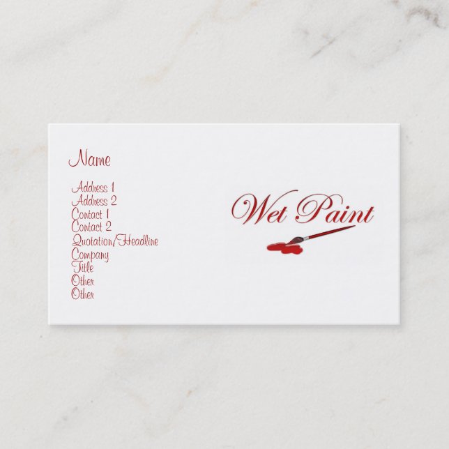 Tarjeta de perfil Wed Paint (Anverso)