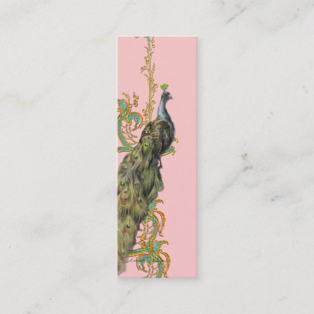 Tarjeta de perfil y de negocios Peacock Gold Filig (Anverso)