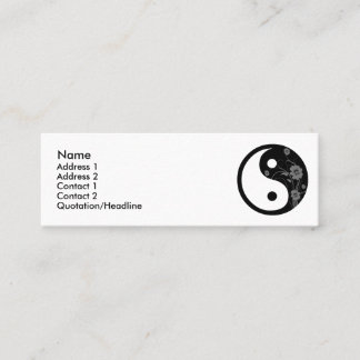 Tarjeta de perfil Yin Yang de Floral Negra