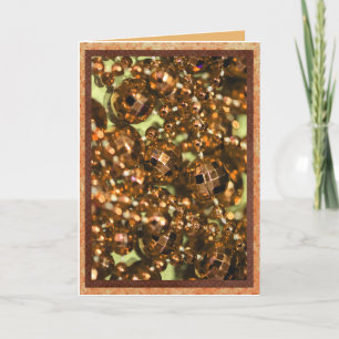 Tarjeta de perlas doradas de Año Nuevo.