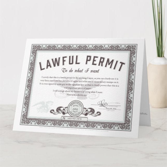 Tarjeta de permiso de caza de drones (Anverso)