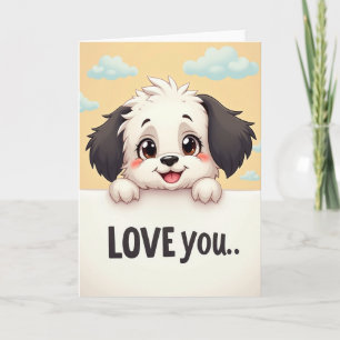 Tarjeta de Perrito Adorable Te Amo