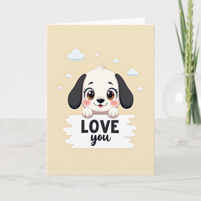 Tarjeta de Perrito Te Quiero (Anverso)