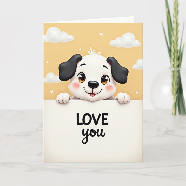 Tarjeta de Perrito Te Quiero (Anverso)