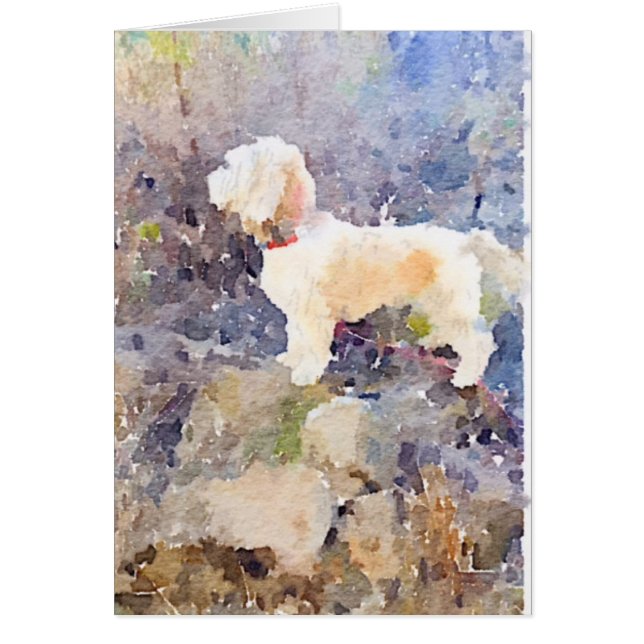 Tarjeta de perro acuarela (Frente)