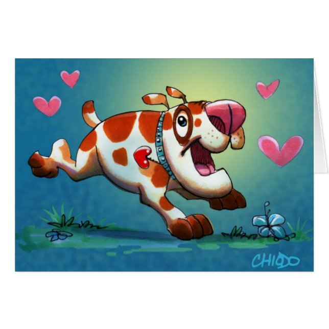 Tarjeta de Perro Adorable (Anverso (Horizontal))