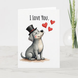Tarjeta de Perro Adorable Te Quiero