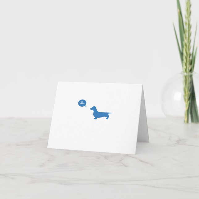 Tarjeta de perro Blue Hello (Anverso)