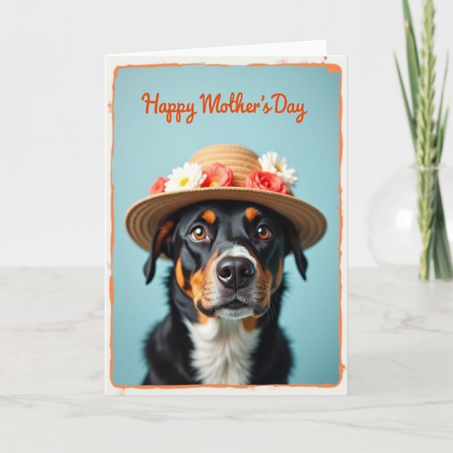 Tarjeta de perro con borde angustiado (Anverso)