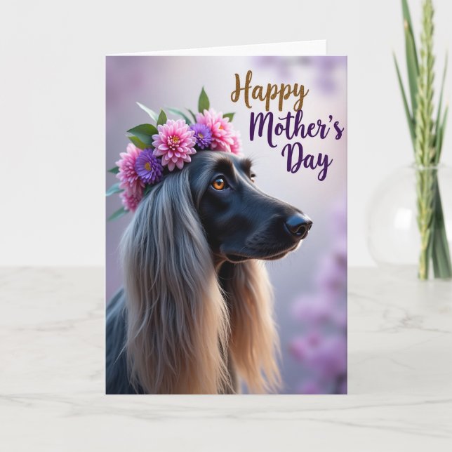 Tarjeta de perro con desenfoque de lavanda (Anverso)