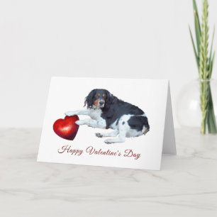 Tarjeta de perro con El día de San Valentín cardía