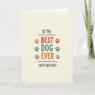 Tarjeta de perro con huella de pata colorida
