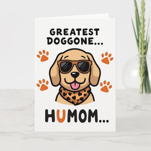 Tarjeta de perro con patrón de corazón (Anverso)