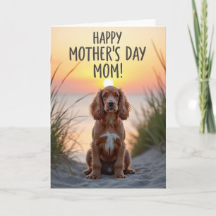 Tarjeta de Perro con Retrato al Atardecer