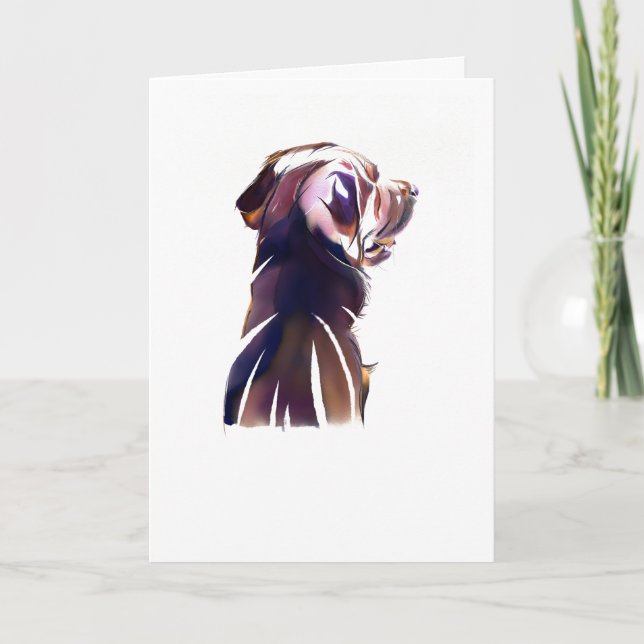 Tarjeta de perro de acuarela Labrador Retriever –  (Anverso)