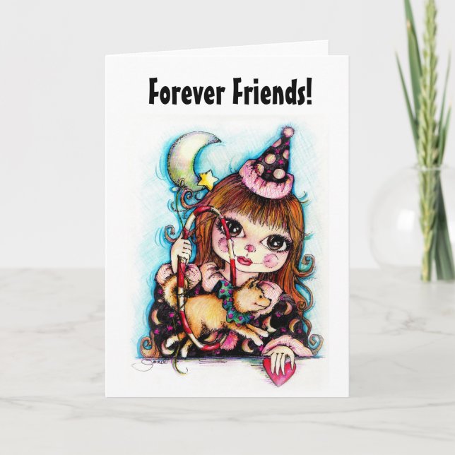 Tarjeta de perro de circo para siempre de los amig (Anverso)