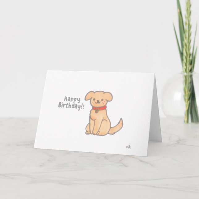 Tarjeta de perro de cumpleaños feliz (Anverso)