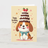 Tarjeta de perro de dibujos animados dulces
