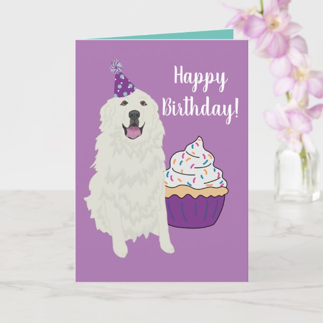 Tarjeta de perro de montaña Great Pyrenees (Orquídea)