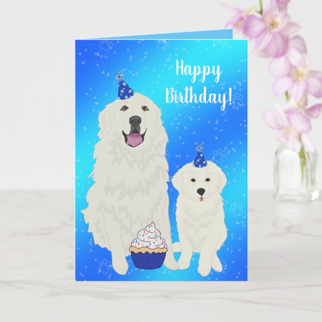 Tarjeta de perro de montaña Great Pyrenees (Orquídea)