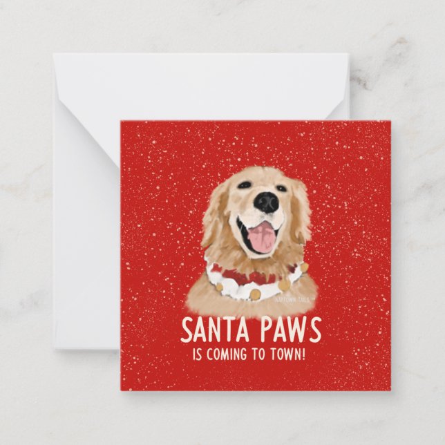 Tarjeta de perro de Navidades de Golden Retriever  (Anverso)
