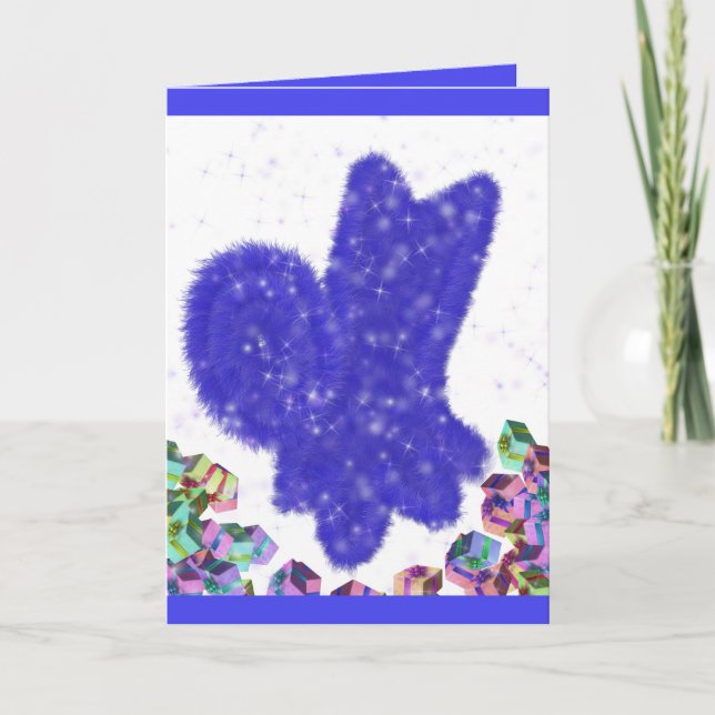 Tarjeta de perro de nieve de Año Nuevo de Guay (Anverso)