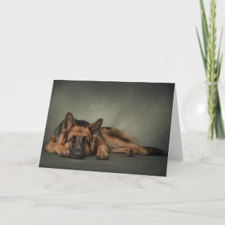 tarjeta de perro de pastor germano aburrido