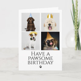 Tarjeta de perro del Collage de fotos del cumpleañ