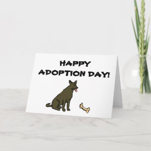 Tarjeta de perro del Día de la adopción feliz