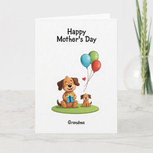 Tarjeta de perro del día de la madre amoroso
