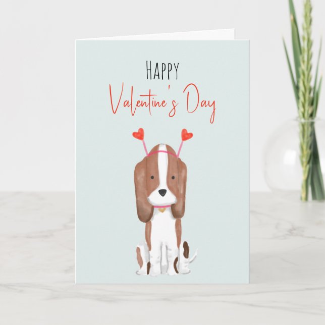 Tarjeta de perro divertida de San Valentín con acu (Anverso)