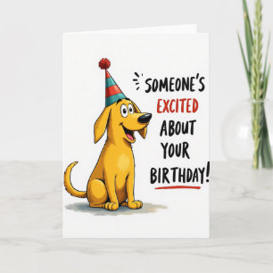 Tarjeta de perro dorado alegre