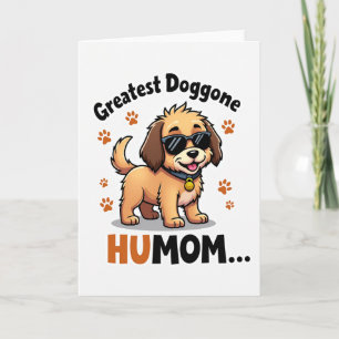 Tarjeta de perro feliz con huella de pata